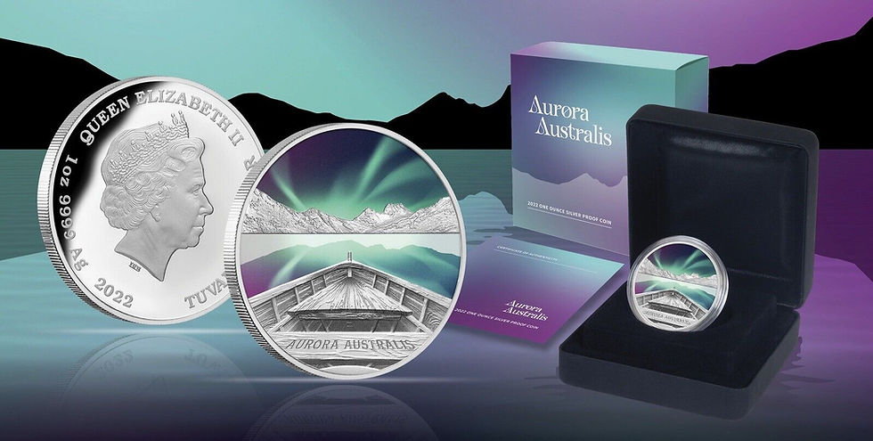Thumbnail: Tuvalu 2022 $1 Aurora Australis $1 1oz Silver Proof Coin