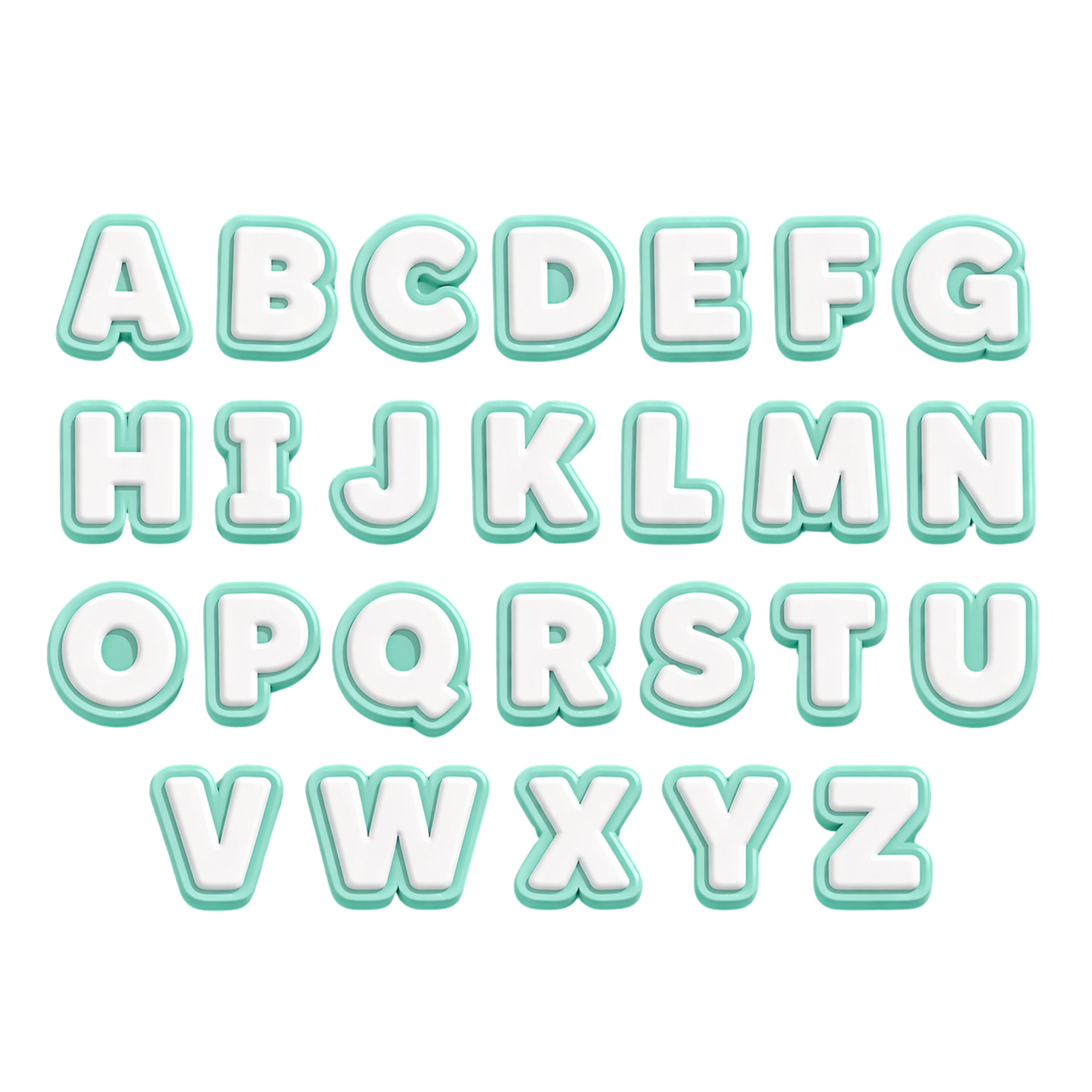 Letra - Menta con Blanco