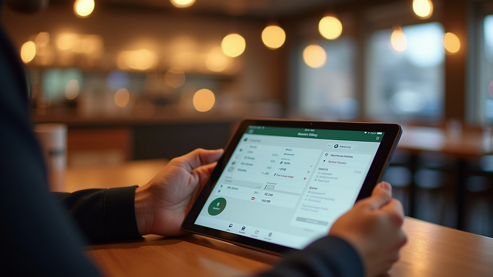Close-up view of a restaurant reservation system on a tablet