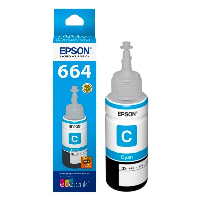 Botella de Tinta Cian Epson 664