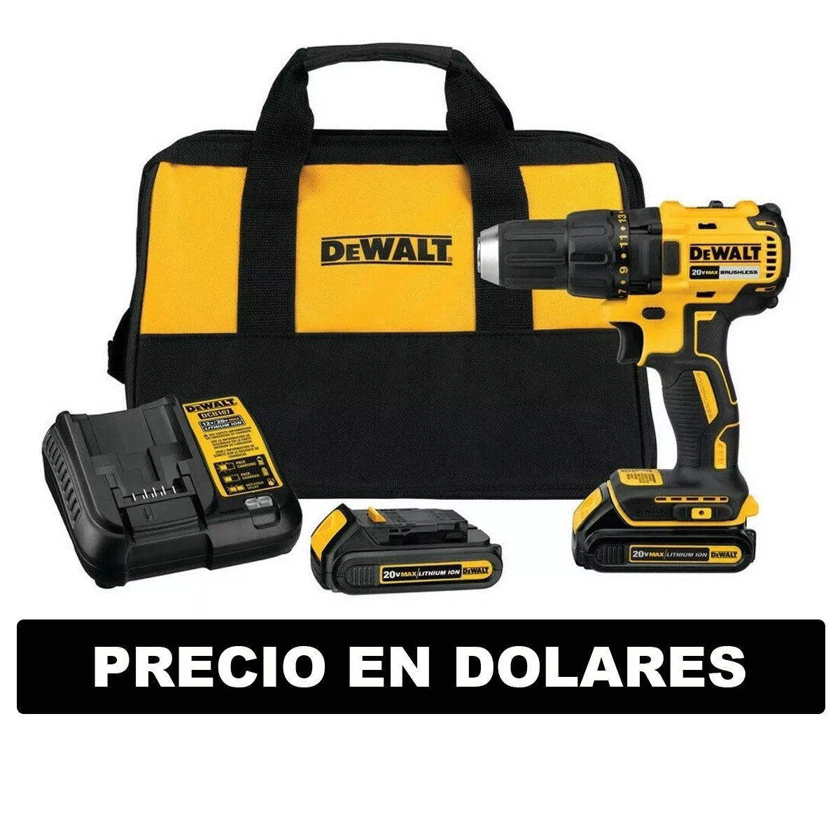 Taladro Dewalt 20v Litio Brushless Sin Carbones PRECIO EN DOLARES