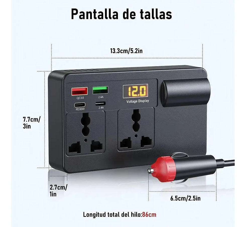 Miniaturbild: Inversor 12v / 24v 200w Auto Camion
