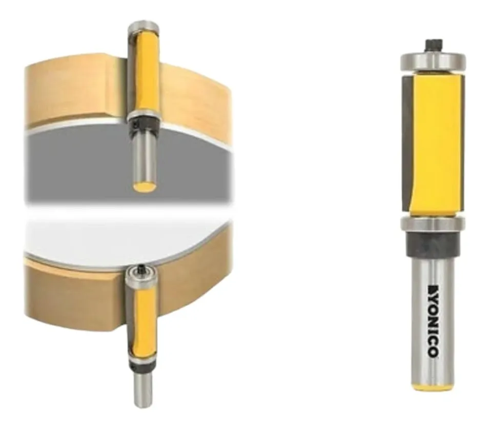 Yonico 14172q Frese Per Router A Taglio Netto, 2 Pezzi, Gambo 1/4", Carburo Di Tungsteno, Per Cerniere E Sagome