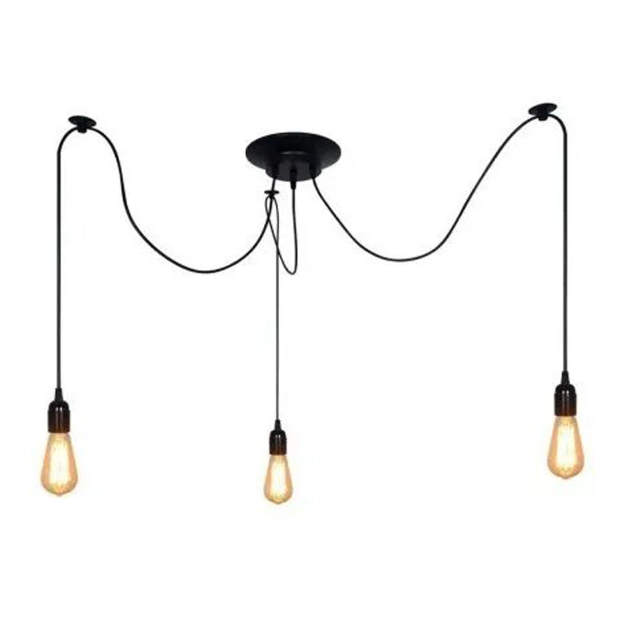 Lampara Colgante Industrial E27 3 Colgantes