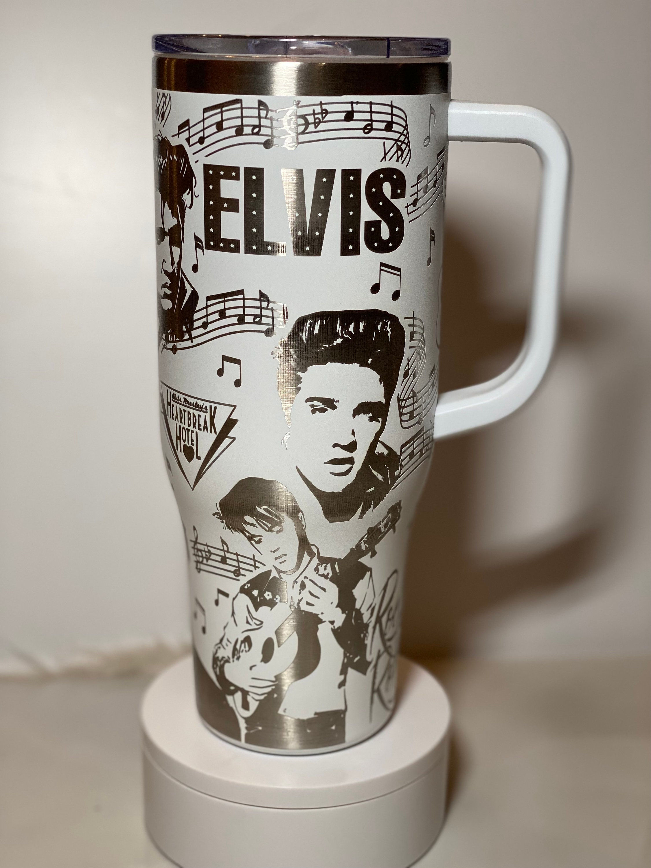 King of Rock n Roll 40 OZ Full Wrap White Tumbler