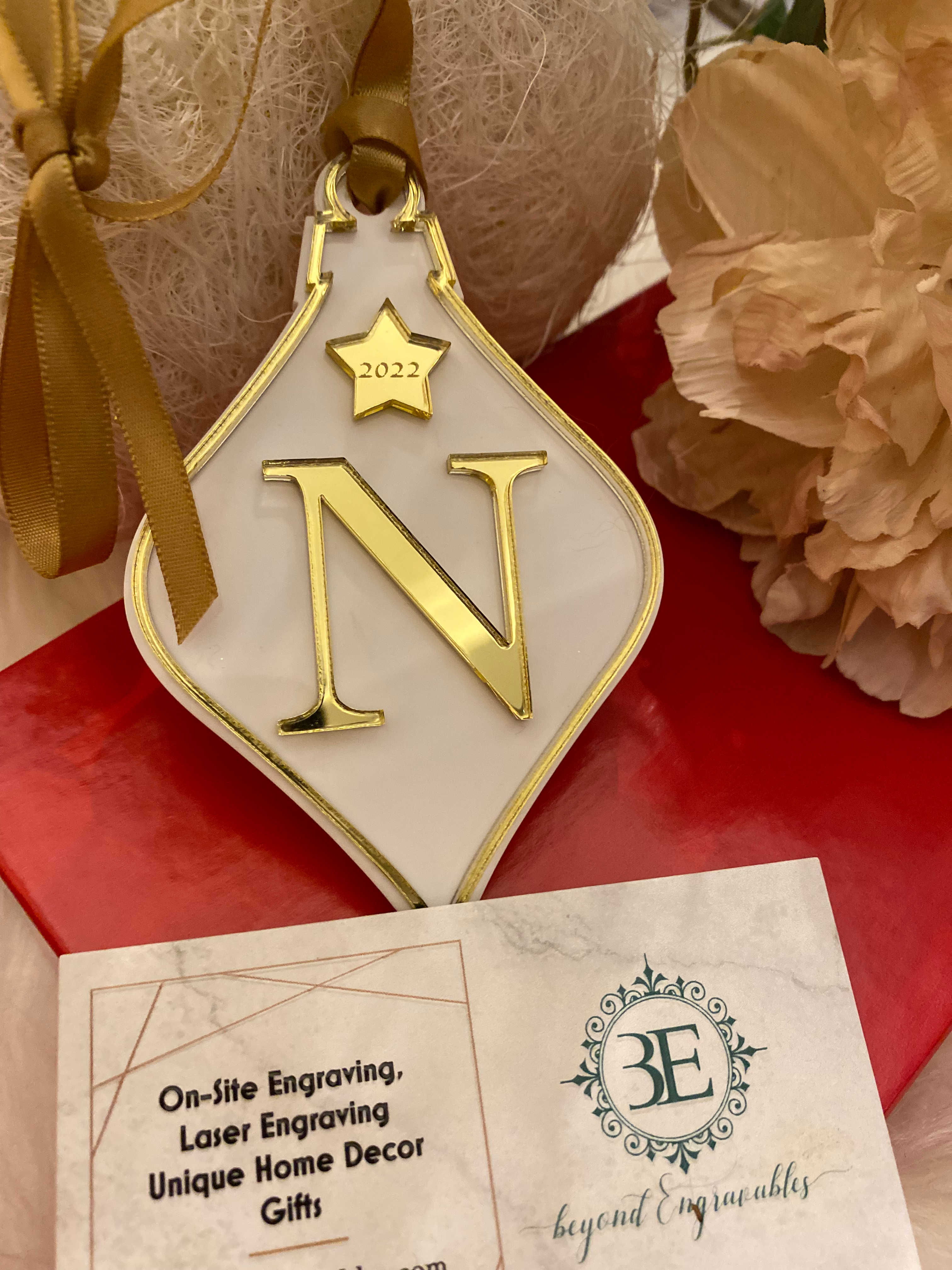 Keepsake initial yearly Christmas Bauble 2022 design