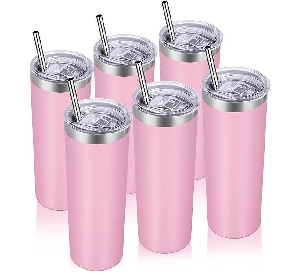 Thumbnail: Personalized Tumbler - Laser Engraved - 20 oz Stainless Steel Skinny Tumbler