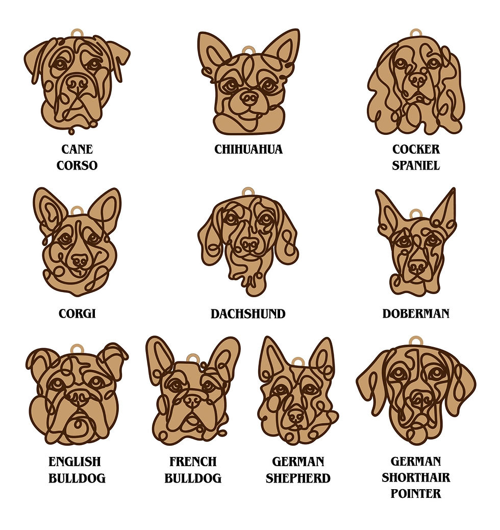 Thumbnail: Custom Line Art Dog Doodle Ornament