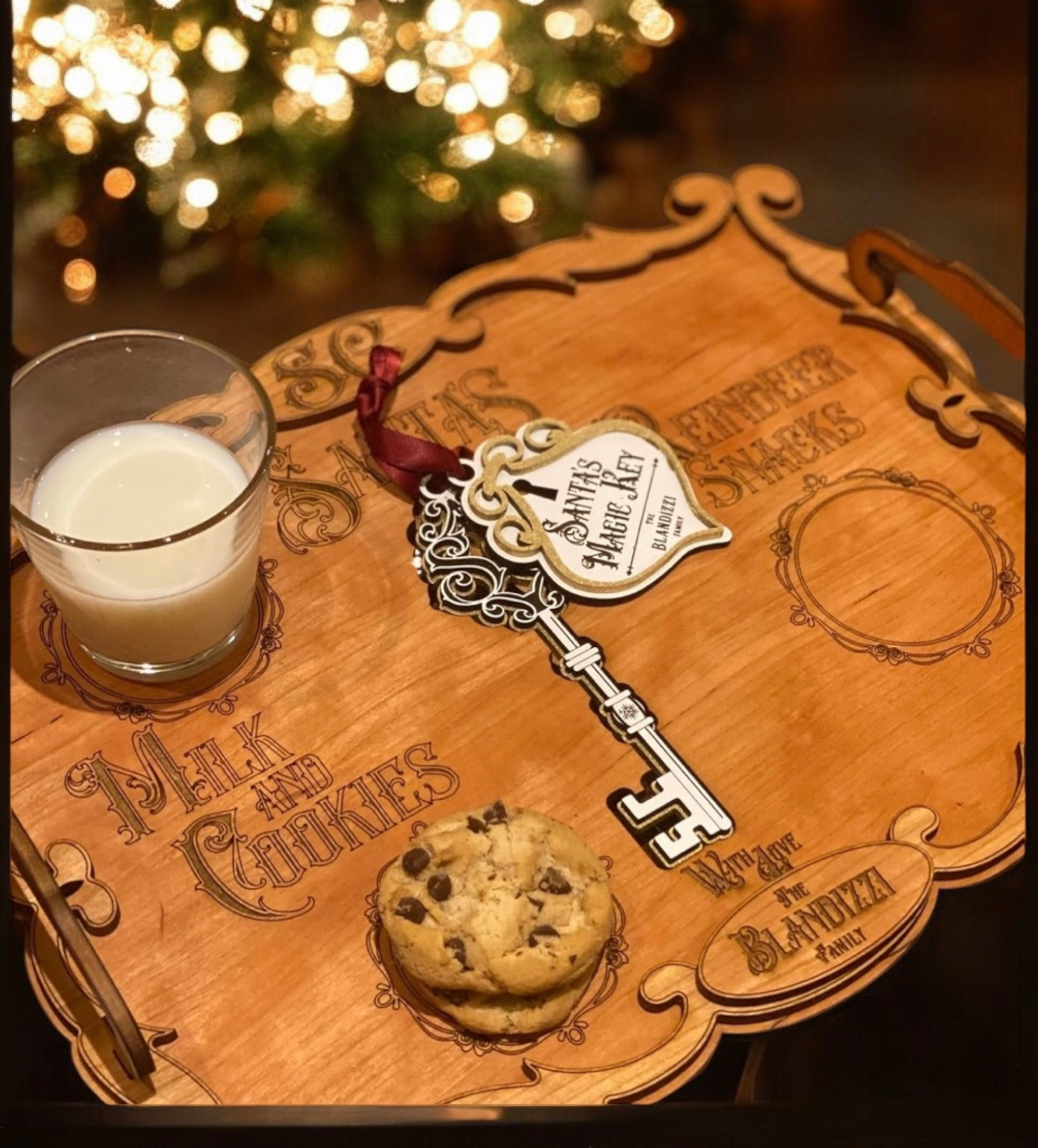 Santa tray with magic key personalized 