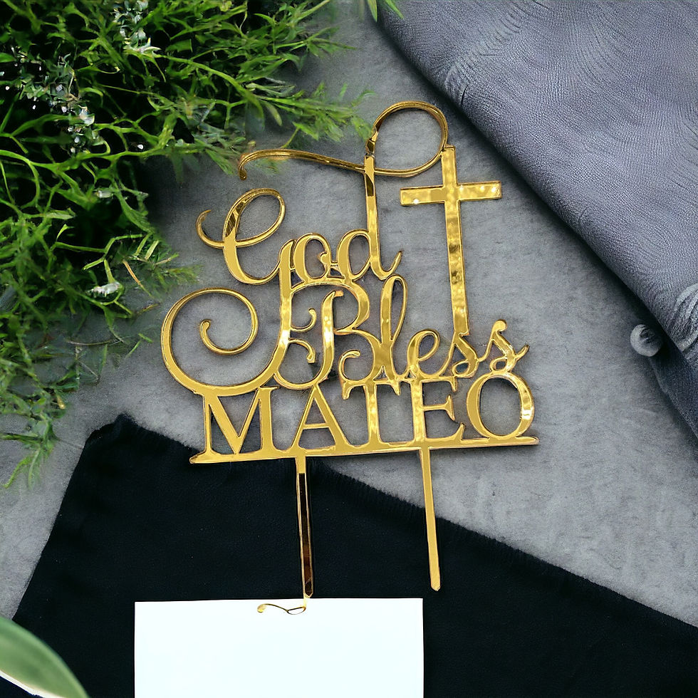 Thumbnail: God Bless Cake topper 