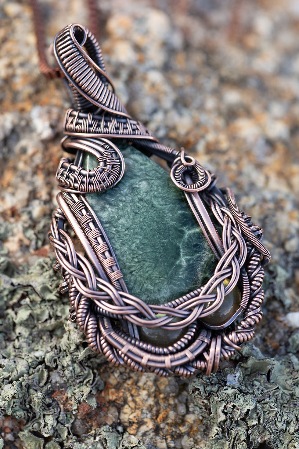 Thumbnail: Seraphinite Wire Wrapped Amulet