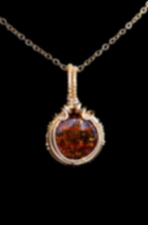 Baltic Amber Gold Wire Wrapped Mini Pendant