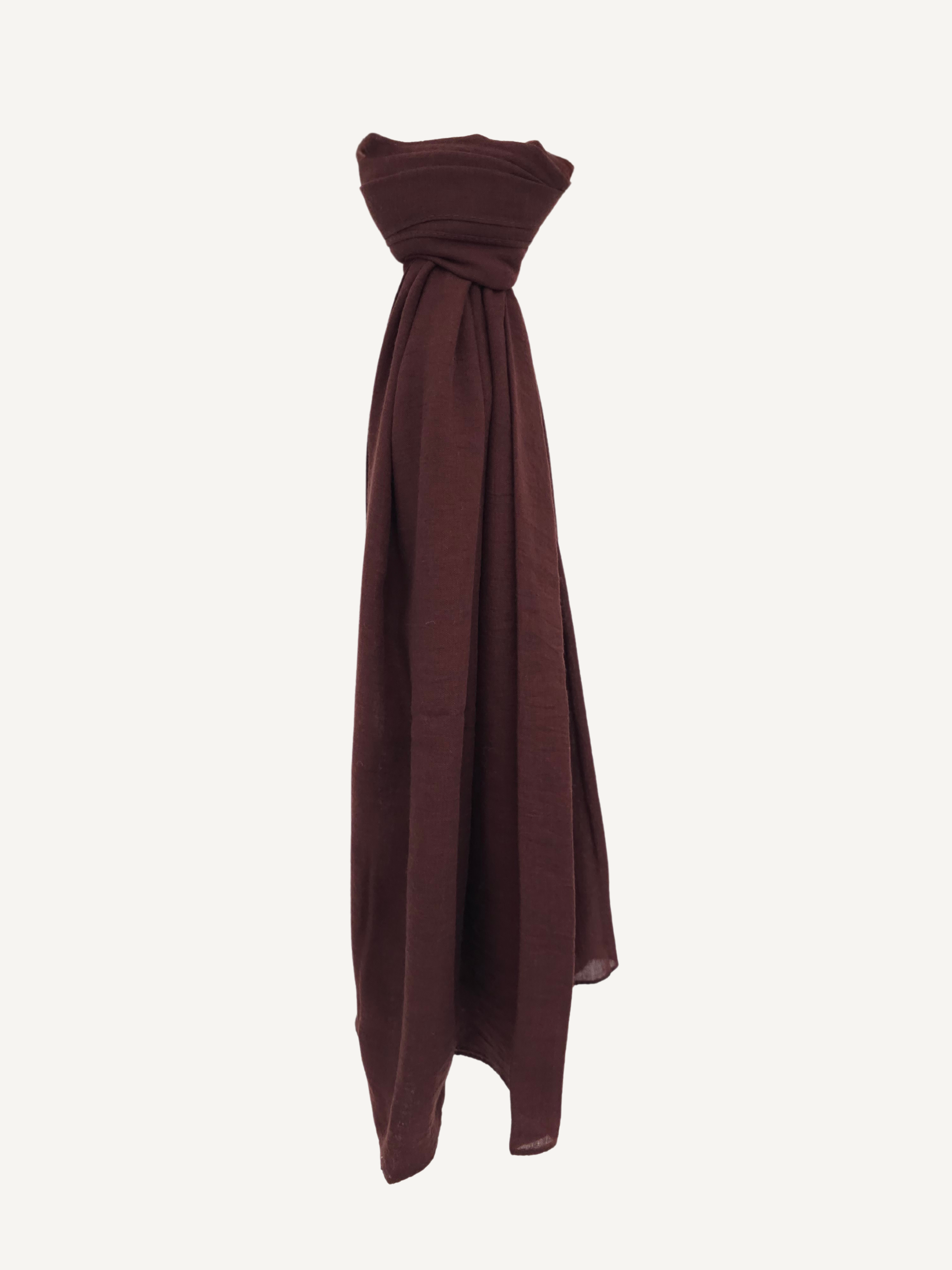Cotton Wrinkled Shawl - Dark Bordeaux