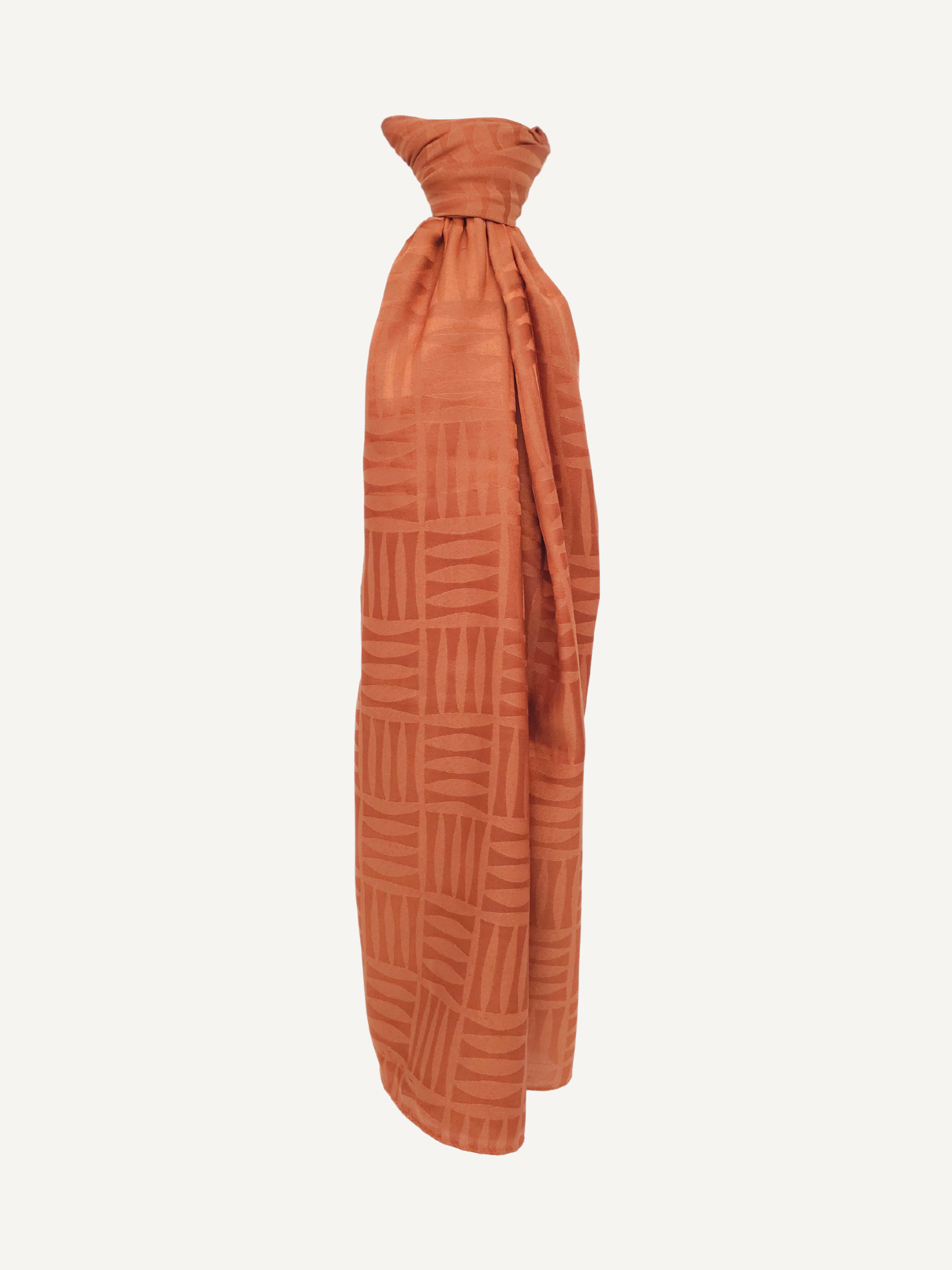 Jacquard Shawl - Cinnamon