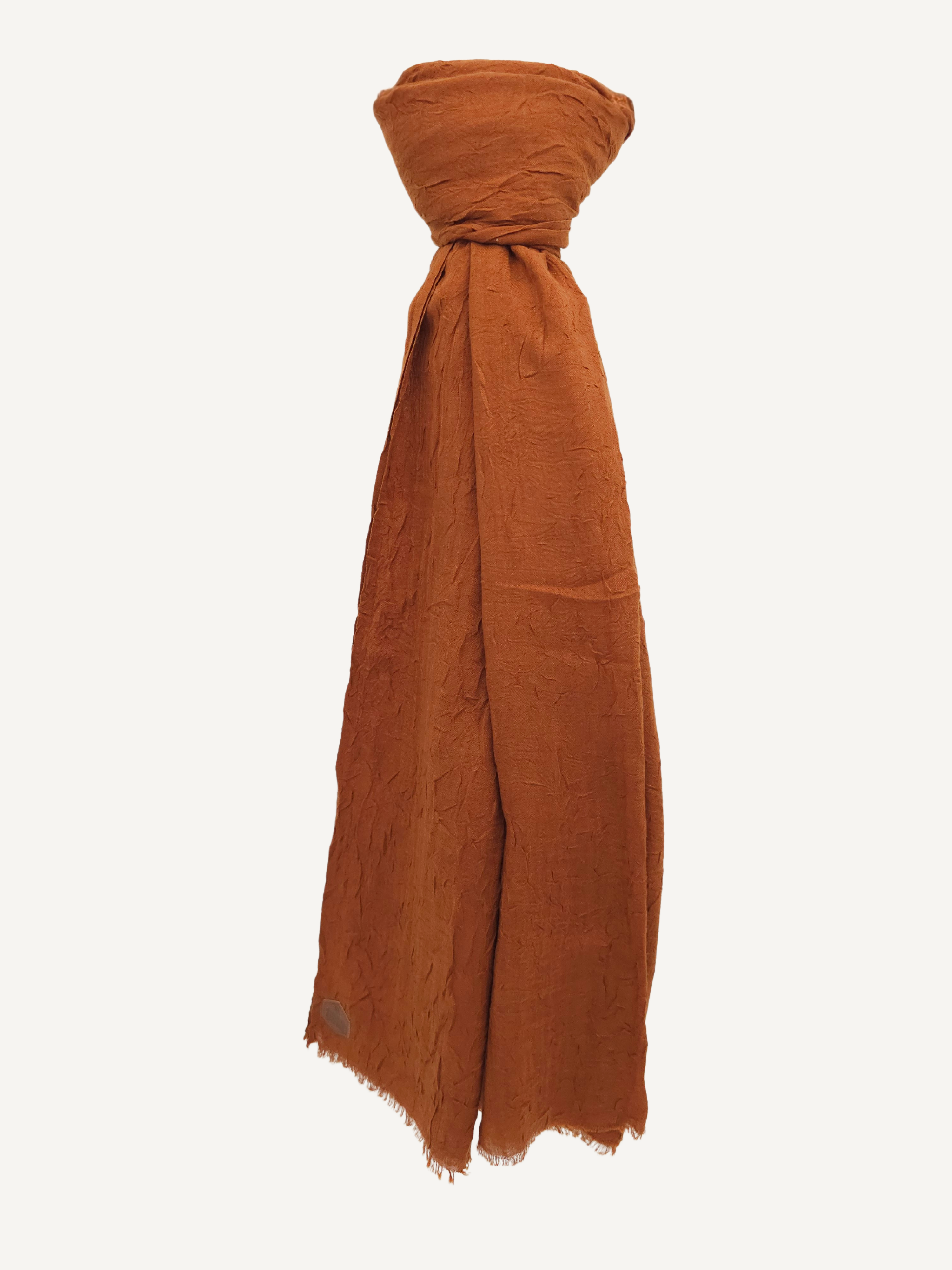 Bamboo Wrinkled Shawl - Cinnamon