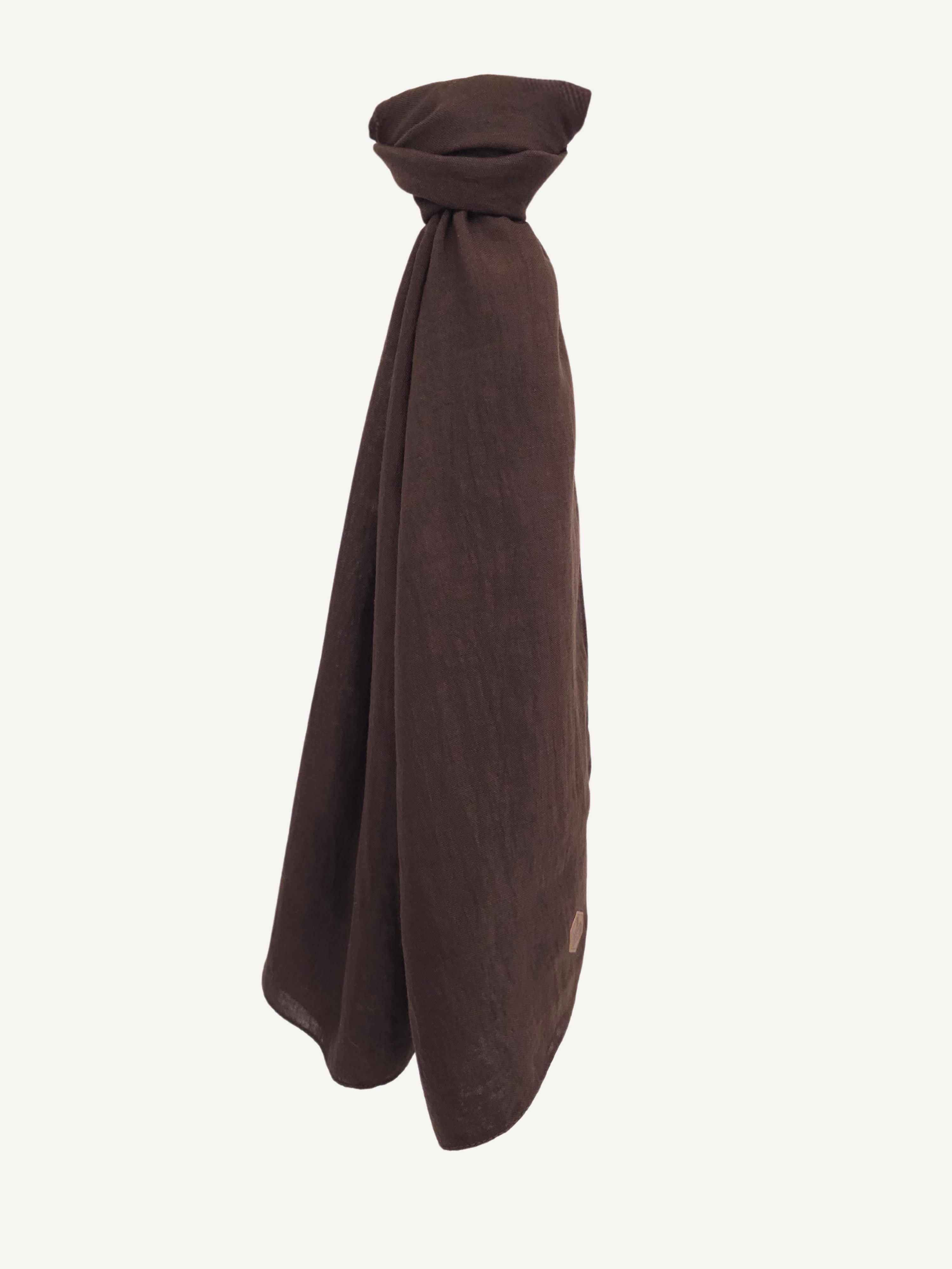 Organic Cotton Scarf - Dark Brown