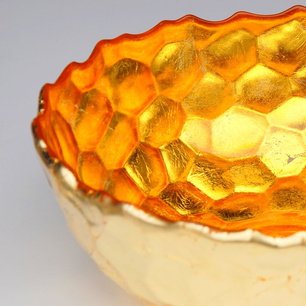 Thumbnail: HIVE 10" Amber/Gold Serving Bowl