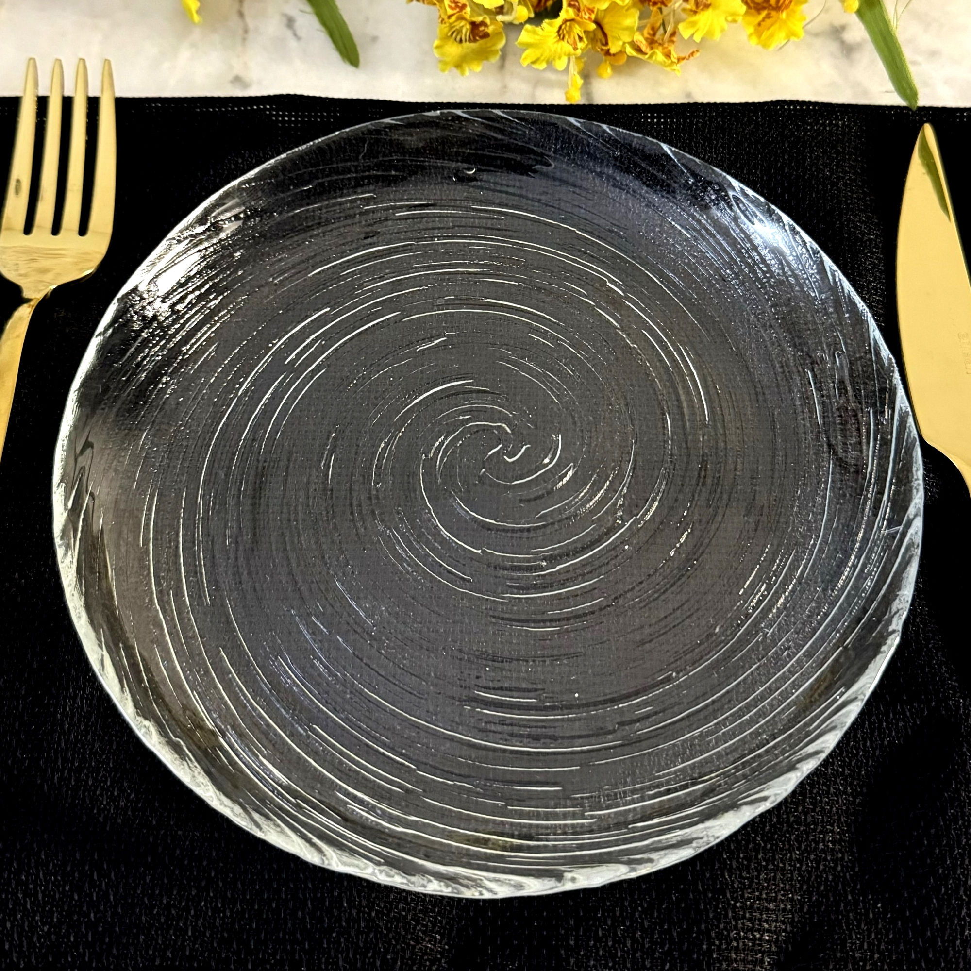 VOLUTE Glass Salad Plate