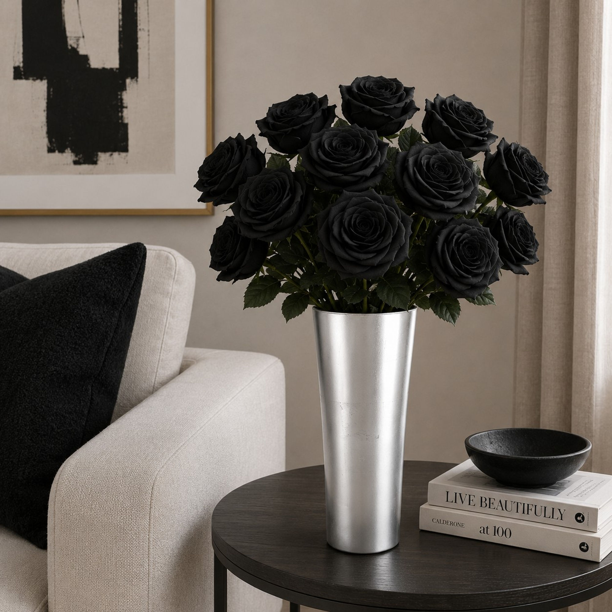 IRIS 12" Silver Gilded Vase