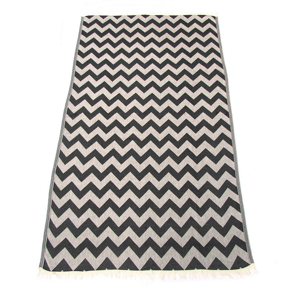 Thumbnail: CHEVRON 100% Jacquard Turkish Cotton Pestemal Bath-Gym-Beach Towel