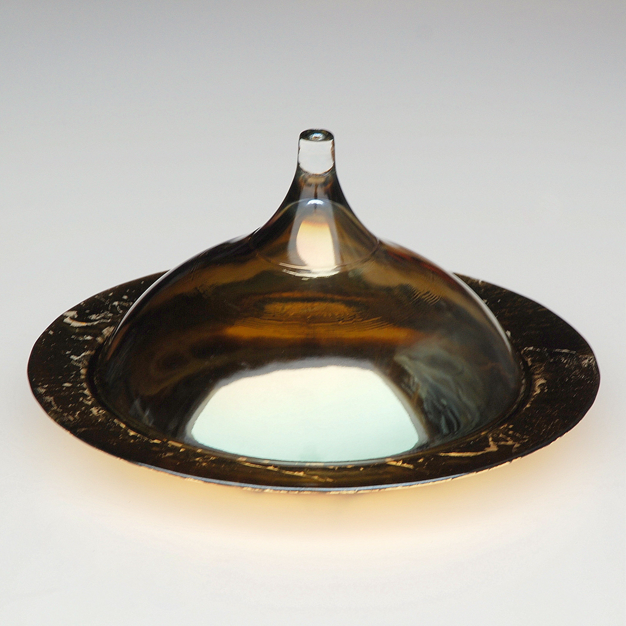 RABAT 9" Gold/Smoke Covered Dish
