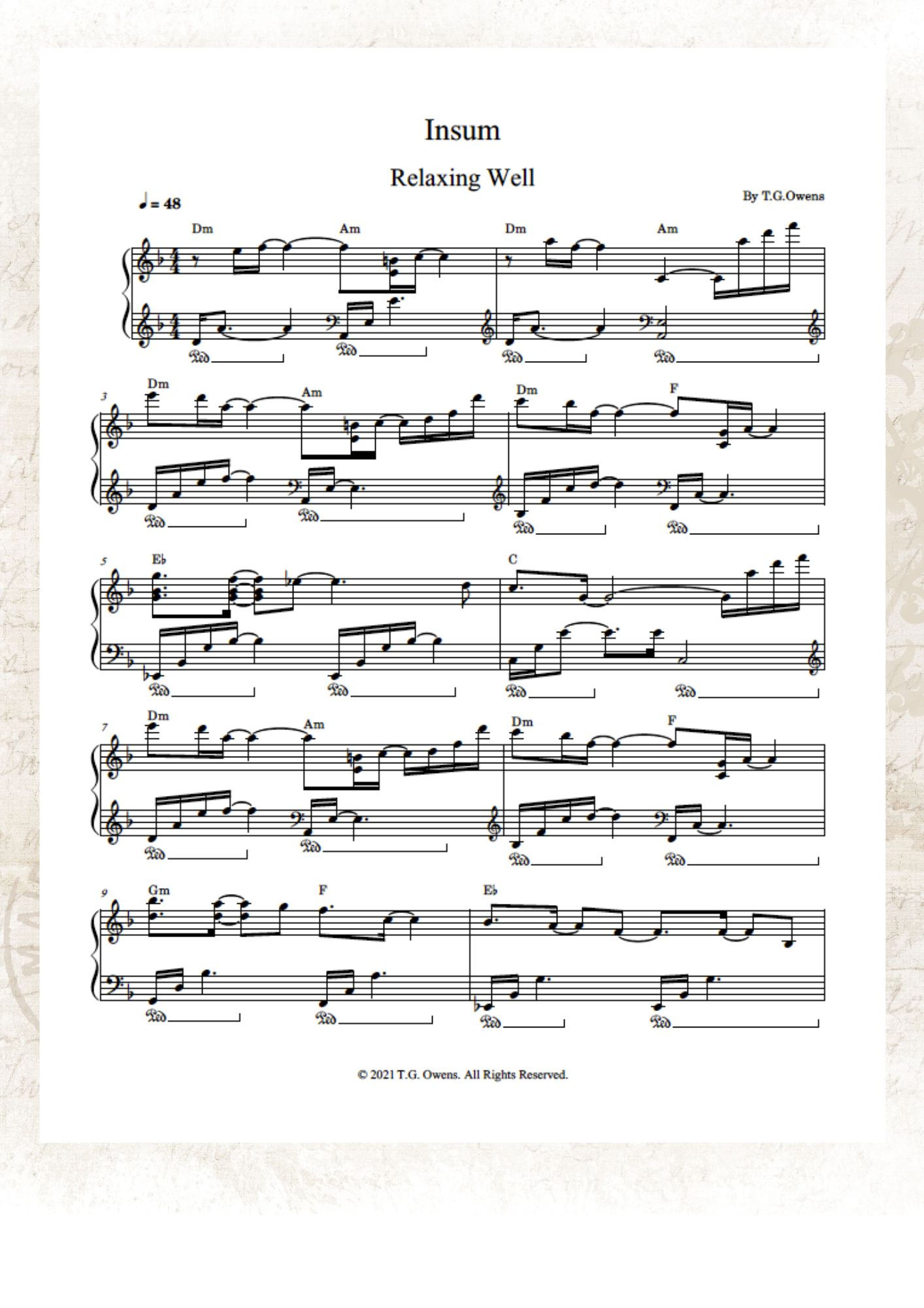 Insum sheet music