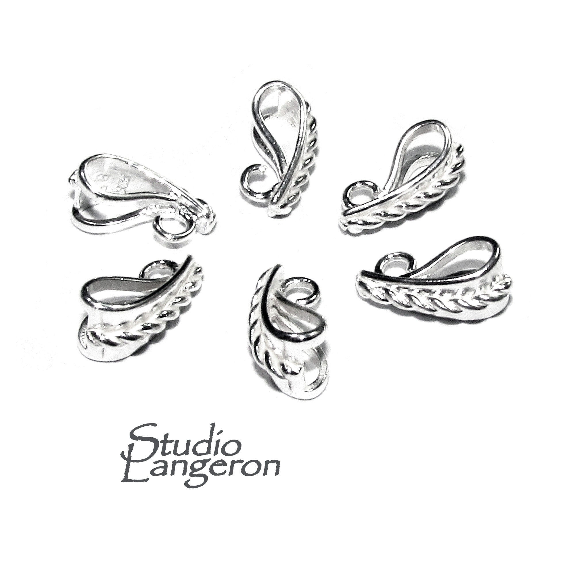 925 Sterling Silver Large Pendant Bails - Jewelry Making - Silver - 1 Piece