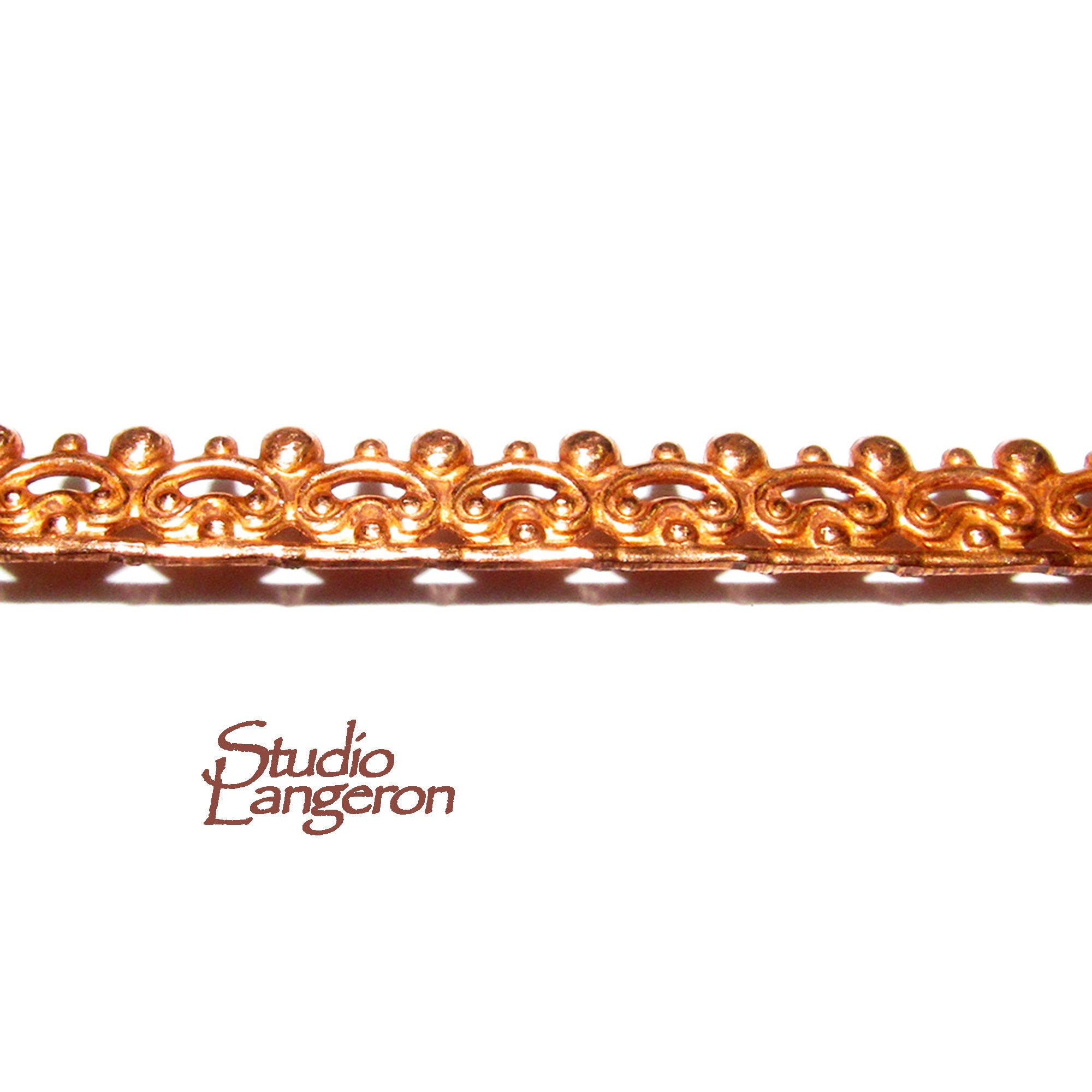 Natural Copper Bezel & Gallery Wire Ribbon - 4 inch