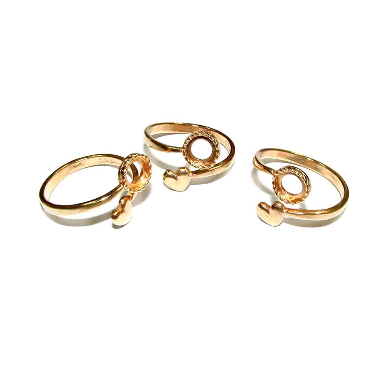 14K Yellow gold filled open blank ring with bezel cup 6 mm