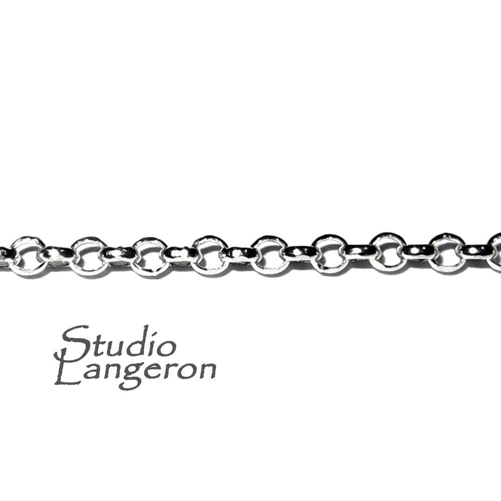 1.6mm 925 Sterling Silver Rolo Cable Chain - Jewelry Making - 1 Ft