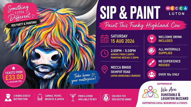 Sip and Paint Mecca Bingo Luton Dunstable Event