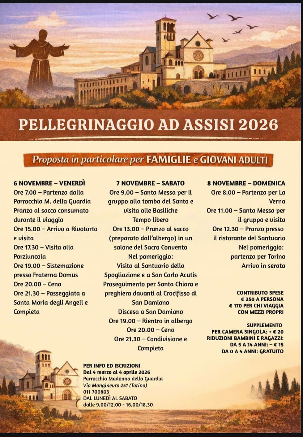 PELLEGRINAGGIO AD ASSISI - PER FAMIGLIE e GIOVANNI