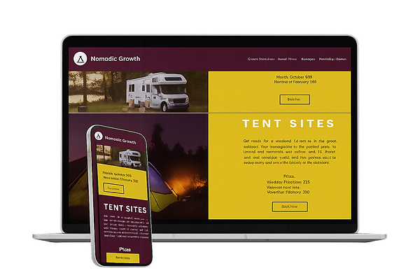 Computer and phone with Nomadic Growth Website