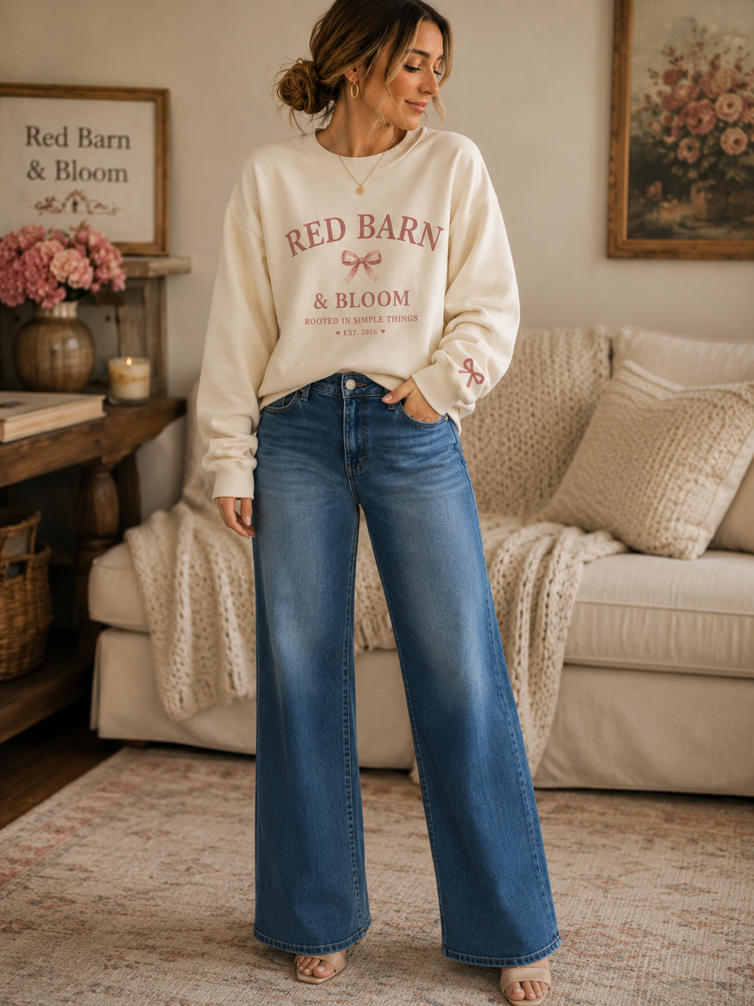 RISEN Coastal Drift High Rise Slouchy Baggy Jeans