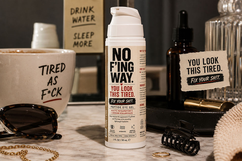 No F’ing Way Peptide Eye Cream designed to support a refreshed, youthful-looking eye area.