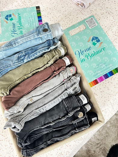 Elegant wardrobe organization with beautifully folded clothing