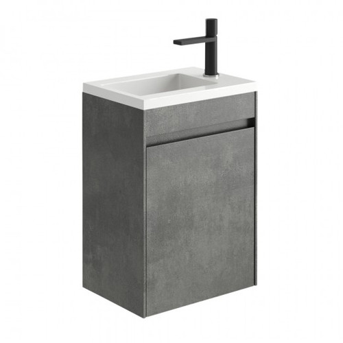 Odion 440mm Wall Hung Cloakroom Vanity Unit with Resin Basin in