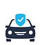 Car with shield icon representing cheap car insurance, affordable car insurance starting with rates from $59 per month