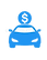 Icon of car with dollar symbol representing affordable car insurance near me,
