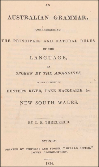 Cover of Threlkeld's Australian Grammar