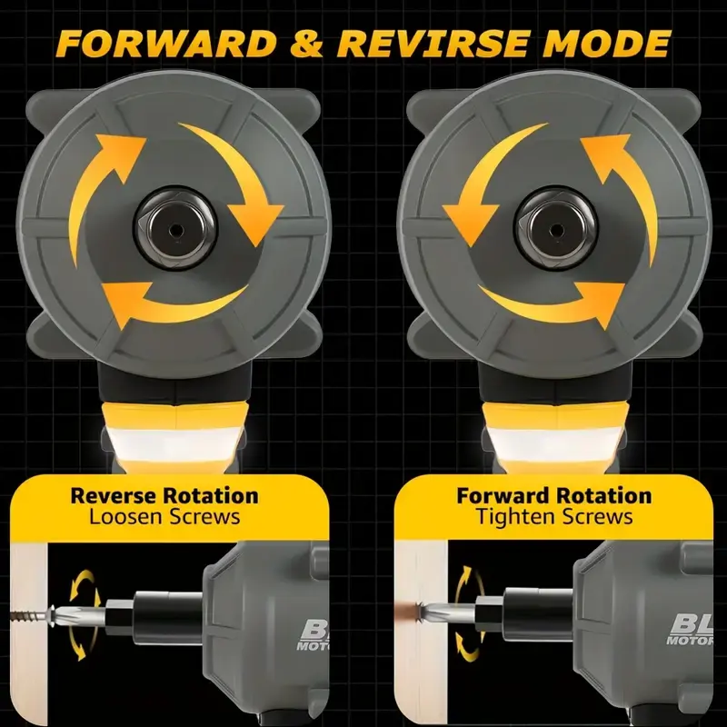 Thumbnail: Cordless Impact Wrench 1/ 2 Inch Compatible with Dewalt 20v Battery, 900Ft-lbs