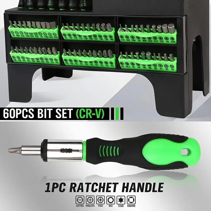 Thumbnail: 118pcs Magnetic Screwdriver Set with Plastic Organizer