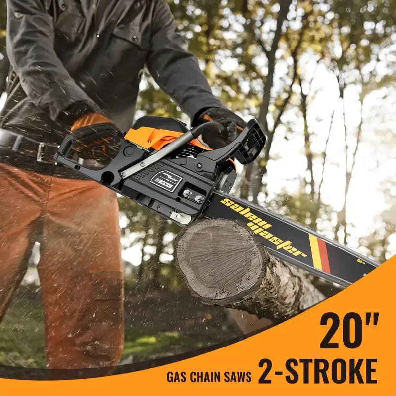 Thumbnail: 20-inch 62CC 2-Stroke Gas-Powered Chainsaw 