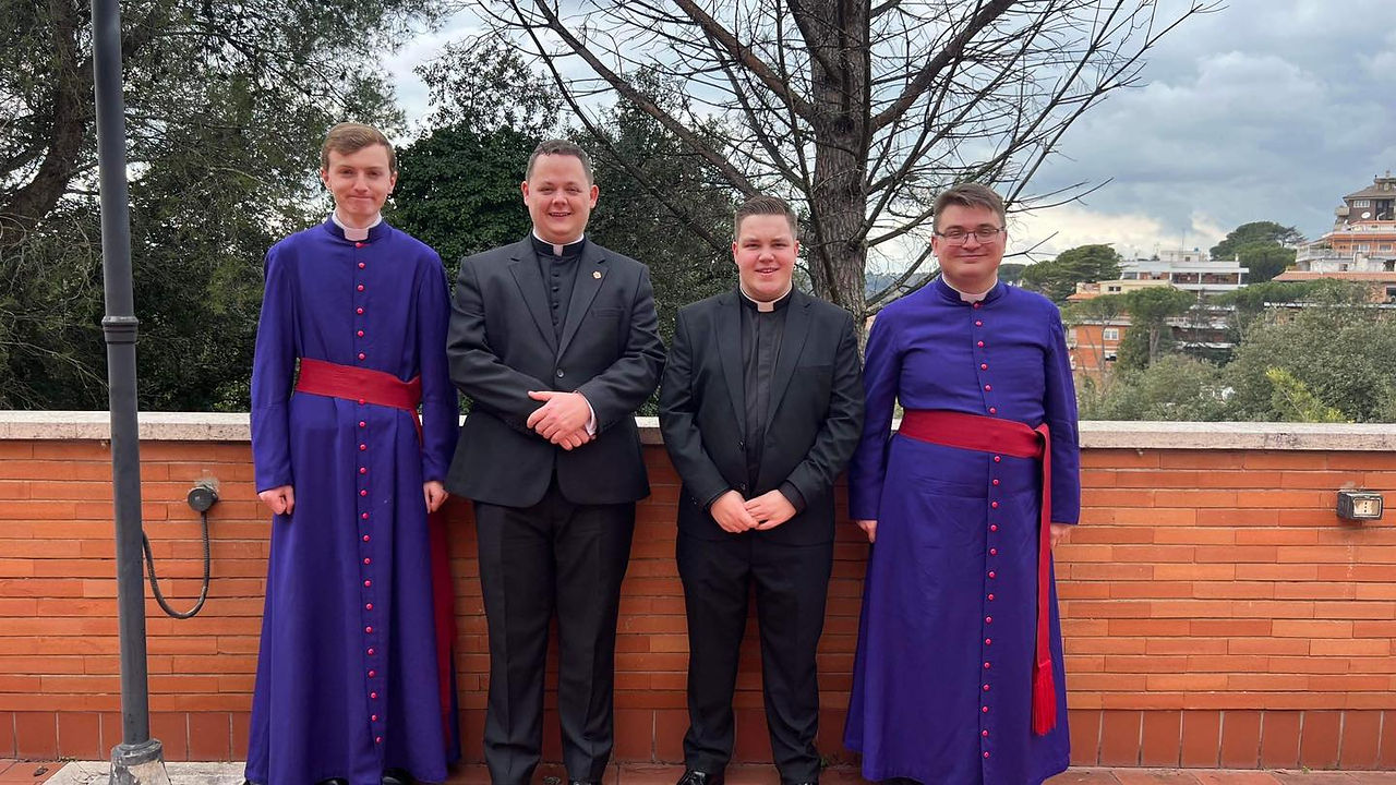 Chris and Kieran with fellow Motherwell Seminarians Aidan and Matthew