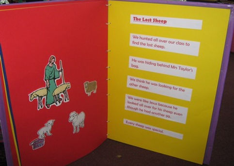 The Lost Sheep in P1's Mega Story Book, St Bernadette's Motherwell