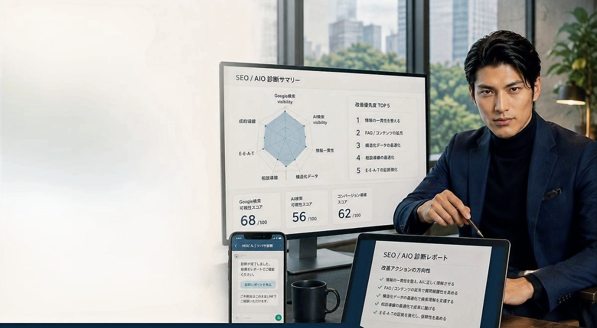 SEO/ AIOの診断を紹介しているツバサ