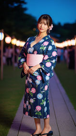 奈良・大和西大寺駅チカのコワーキングスペースのイメージガール朝比奈エリカの浴衣姿