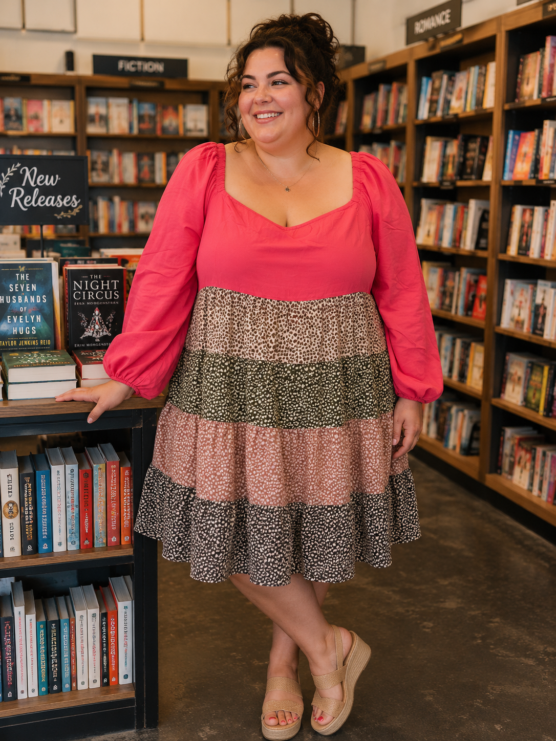 Oddi Sunset Safari Tiered Dress