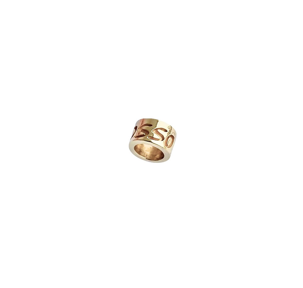 Pingente Pai Nosso Espaçador Cilindro Ouro 18k.