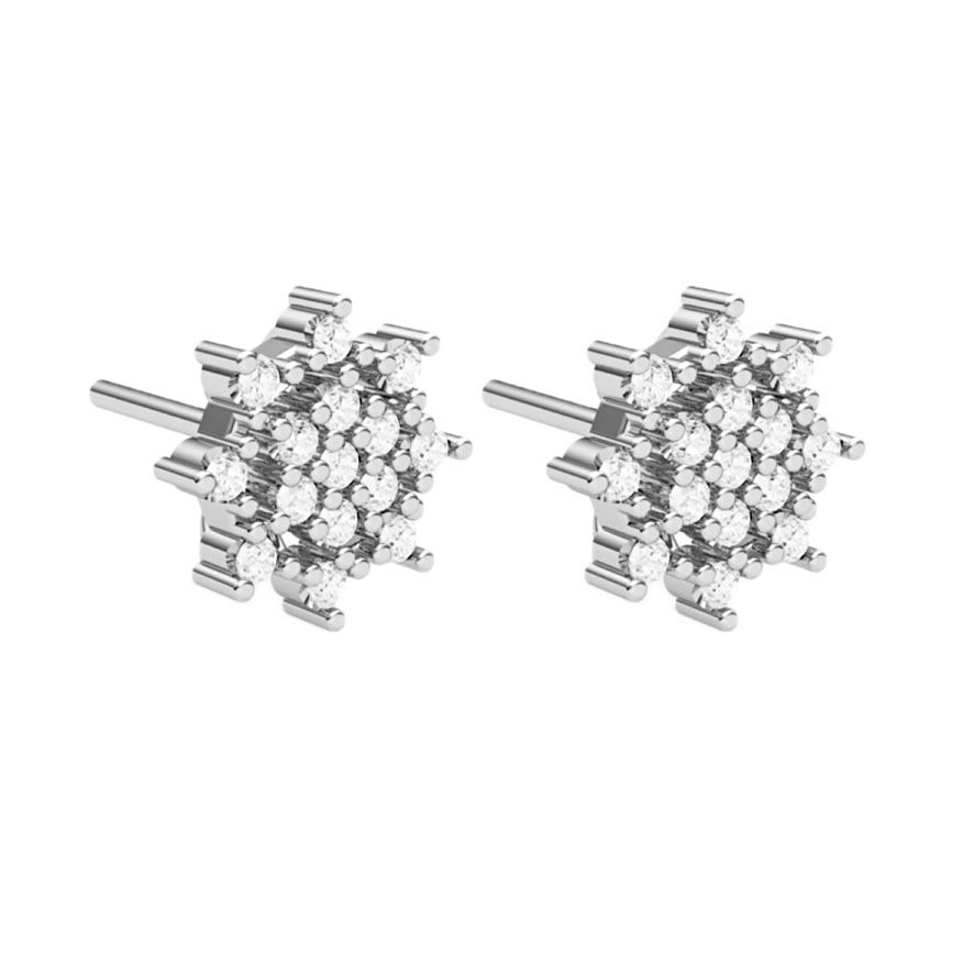 Miniatura: Brinco Ouro Branco 18k. Diamantes 0,45ct. e Ametista 0,02ct.